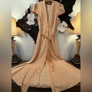 Maxi Button Down Cap Sleeve Dress